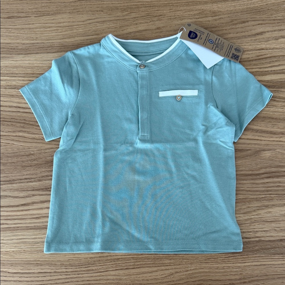 Kiabi - Aqua Blue Henley Shirt